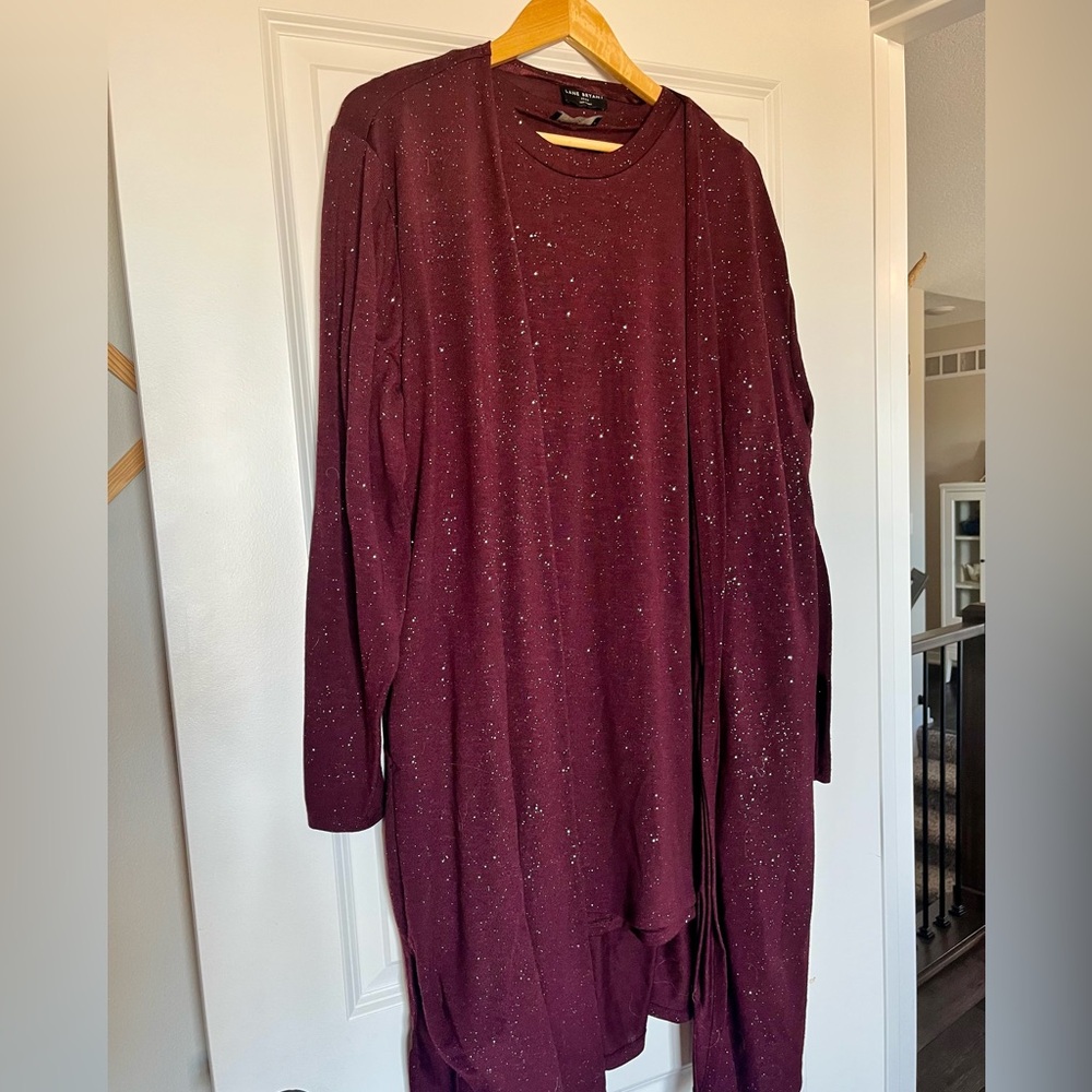 Lane Bryant - Glitter Cardigan & Tank Set